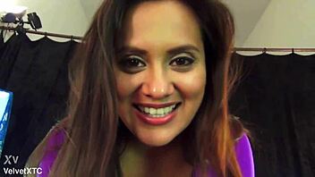 latina petite girl tears clothes in interview, teasing with big ass striptease.