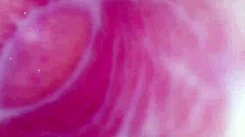 Camera deep inside wet pussy captures intense female orgasm!