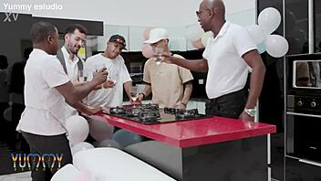 I, Emma Smak, Strip and Get Gangbanged by Five Guys. Double Penetration Leaves Me Shaking!