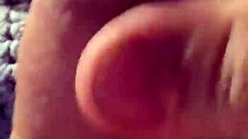 Big Piercing First Cumshot in Solo BDSM!