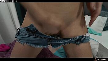 moaning teen dominates roommate pillow hump