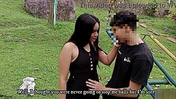 i risk outdoor sex with my horny stepsister's big ass and monster cock in doggystyle creampie