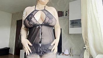 Big Boobs Pussy Play In Sexy Black Outfit, Featuring Natural Tits And Masturbation