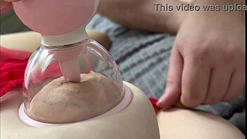 The guy licked my nipples using a vacuum, drawing them in