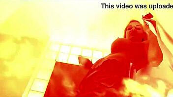 A sexy babe rips clothes and performs fiery striptease