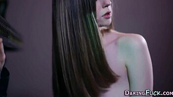 Posh European woman receives facial