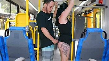 The morena was indulging in some personal pleasure on the bus