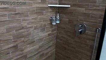 at my stepmother's house, risky shower moment