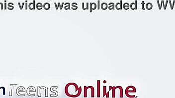 Hot british teen redhead gives handjob in lingerie