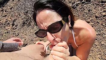 Watch my wife get fucked in the desert with a big cock?