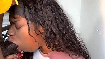 Stepmom Keisha Minaj devours 11-inch cock cumshot