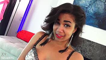 licking legend introduction with petite babe in casting interview.