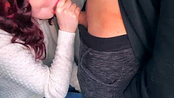 sloppy public blowjob on balcony