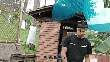 i risk outdoor sex with my horny stepsister's big ass and monster cock in doggystyle creampie