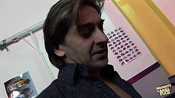 raunchy brunettes feel intense emotions satisfying car mechanics with anal foursome and dp