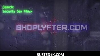 Busted4k - Shy Petite 18+ Redhead April Reid Caught Stealing Jewelry. Security Guard Punishes Her with Hard Fuck in Garage!