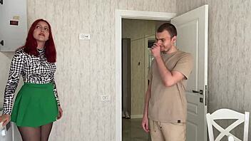 christine rides dick in hot threesome with fishnet lingerie