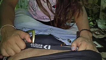 Hot Muslim girlfriend peaks with boyfriend nearby