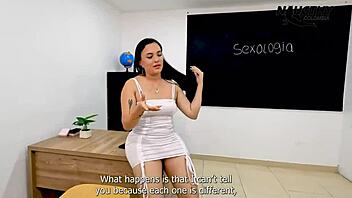 kinky teacher seduces two lesbian students