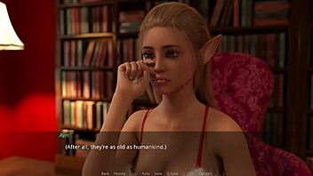 Busty Elf Shows Body To Santa