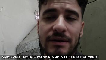 Moaning Solo with Monster Cock at Work