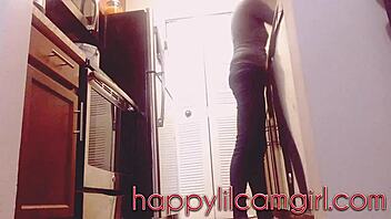 huge girl ignores you while cleaning kitchen, recording domination 😏