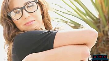 the MILF MODEL with BIG ROUND ASS wears BLACK STOCKINGS while UNDRESSING