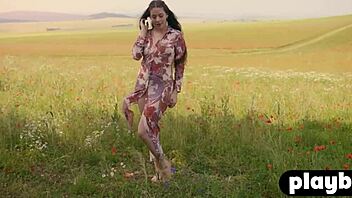 joy draiki strips out of lingerie while posing seductively