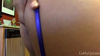 i'm gabby quinteros in purple lingerie showing off my perfect tits with excitement