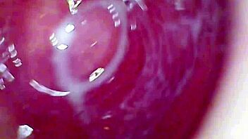 Camera deep inside wet pussy captures intense female orgasm!