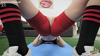 Skinny babe's amazing hooters, puffy pussy, and huge ass