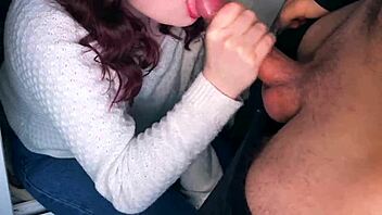 sloppy public blowjob on balcony