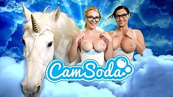 step sisters with big tits go crazy on double dildo by pool table 😍