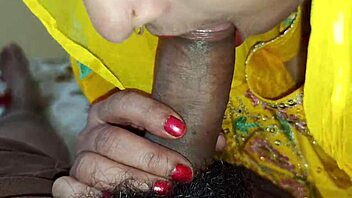 Desi Indian maid wife teases with dirty talk blowjob