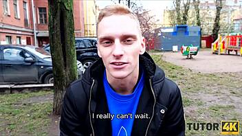 Tutor4k guy moves on blonde tutor with sex toys
