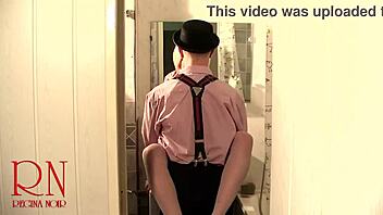 Maid's Big Tits Massaged Hard in Laundry Room Scene