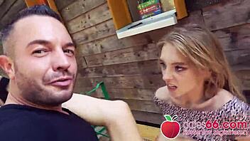 Teenie tourist Lily Ray visits Berlin for her first public fuck.