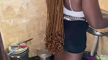 She moans, 'Eat my pussy while I cook dinner.'