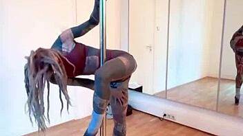Anuskatzz Exotic Pole Dance Compilation with Anal Assfucking and Athletic Fitness Moves