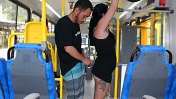 The morena was indulging in some personal pleasure on the bus