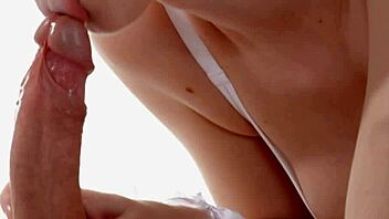 Big natural tits masseuse Emylia Argan enjoys soft sensual sex with client, moaning in spooning position. 💕