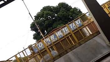 The slutty woman was indulging herself on the bus, much like others do