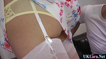 heeled hottie taking big british cock in stockings 😏