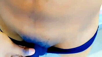 Feminine Sissy Masturbates Big Ass In Thong, Cums On Limp Clitty 😘