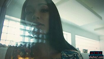 big booty ebony playboy model harley dean shows off in studio