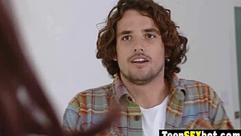 long legged teen in heels gets her tiny tight pussy fucked.