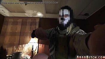 black teen girl and tiny blonde german have their first time in local army setting.