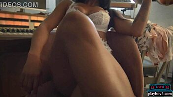 big booty ebony playboy model harley dean shows off in studio