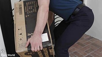 Rich bitch Bridgette B rides and gets anal in bathroom, deepthroating delivery guy