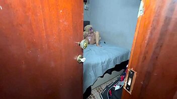 Teen Latina Caught Changing Clothes Invites Voyeur Inside